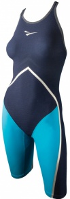 Damskie stroje kąpielowe dla zawodników Finis Rival Open Back Kneeskin Navy/Aqua