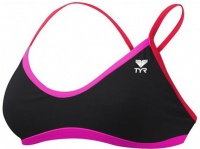 Stroje kąpielowe dla kobiet Tyr Solid Brites Crosscutfit Bikini Top Black/Pink/Red