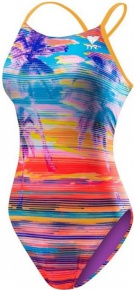 Stroje kąpielowe dla kobiet Tyr Laguna Crosscutfit Tieback Orange/Multi Stroje kąpielowe dla kobiet Tyr Laguna Crosscutfit Tieback Orange/Multi