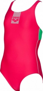 Strój kąpielowy dla dziewcząt Arena Basics Swim Pro Back One Piece Junior Freak Rose/Golf Green