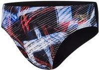 Stroje kąpielowe dla mężczyzn Speedo Allover Digital 7cm Brief Black/Lava Red/White Stroje kąpielowe dla mężczyzn Speedo Allover Digital 7cm Brief Black/Lava Red/White