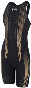 Damski strój kąpielowy na zawody Tyr AP12 Compression Open Back Black/Gold Damski strój kąpielowy na zawody Tyr AP12 Compression Open Back Black/Gold