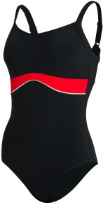 Speedo Salacia Clipback Shaping 1 Piece Black/Lava Red/White Speedo Salacia Clipback Shaping 1 Piece Black/Lava Red/White