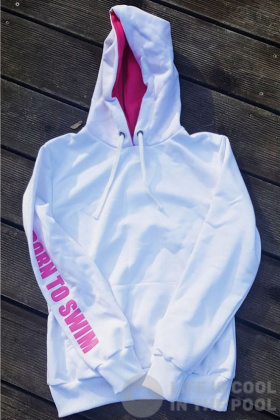 Bluza dziecięca BornToSwim Sweatshirt Hoodie Junior White/Pink