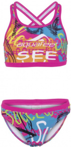 Strój kąpielowy dla dziewcząt Aquafeel Streetart Mini-Crossback Girls Multi Strój kąpielowy dla dziewcząt Aquafeel Streetart Mini-Crossback Girls Multi