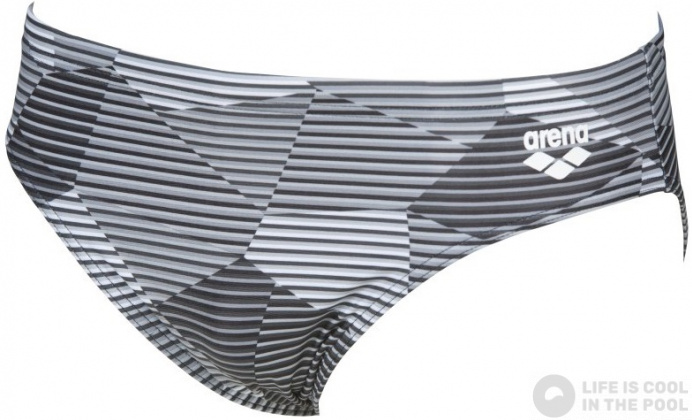 Męskie stroje kąpielowe Arena Striped Geo Brief Black/Multi