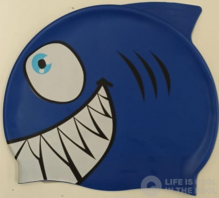 Dziecięcy czepek do pływania BornToSwim Shark Junior Swim Cap