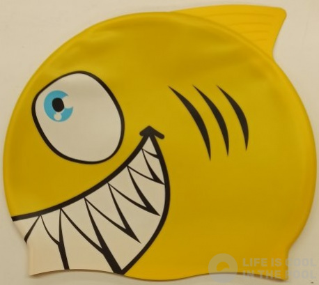 Dziecięcy czepek do pływania BornToSwim Shark Junior Swim Cap