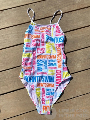 Stroje kąpielowe dla kobiet BornToSwim Logo Swimsuit Rainbow