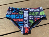 Męskie stroje kąpielowe BornToSwim Logo Brief Navy Męskie stroje kąpielowe BornToSwim Logo Brief Navy