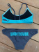 Stroje kąpielowe dla kobiet BornToSwim Sharks Bikini Black/Turquoise