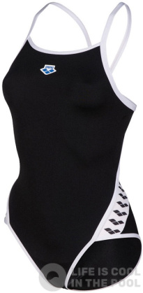 Damski strój kąpielowy Arena Icons Super Fly Back Solid Black/White