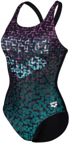Arena Frame Swimsuit V Back Black/Lavanda/Multi Arena Frame Swimsuit V Back Black/Lavanda/Multi