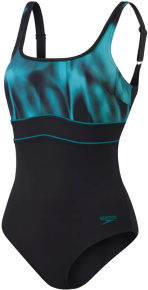 Speedo Shaping ContourEclipse Printed 1 Piece Black/Ocean Depths/Mystic