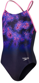 Stroje kąpielowe dla dziewczynek Speedo Placement Lane Line Back Girls Navy/Pink/Cobalt Pop