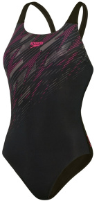 Speedo Hyperboom Placement Muscleback Black/Electric Pink/USA Charcoal