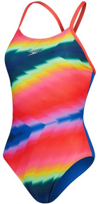 Speedo Allover Fixed Crossback Blue/Pink