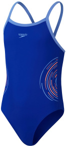 Speedo Plastisol Placement Thinstrap Girls True Cobalt/Curious Blue/Disco Peach Speedo Plastisol Placement Thinstrap Girls True Cobalt/Curious Blue/Disco Peach