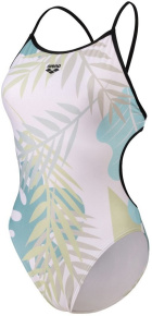 Damski strój kąpielowy Arena Light Floral Swimsuit Lace Back Black/White Multi Damski strój kąpielowy Arena Light Floral Swimsuit Lace Back Black/White Multi