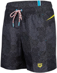 Męskie stroje kąpielowe Arena Beach Boxer Allover Printed Pro Black Multi/Soft Green Męskie stroje kąpielowe Arena Beach Boxer Allover Printed Pro Black Multi/Soft Green