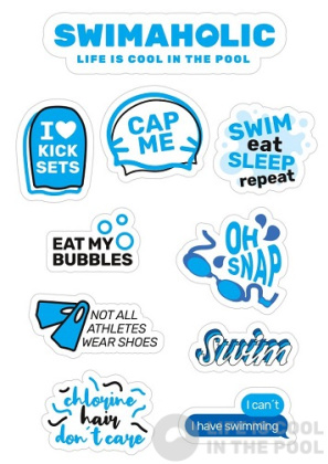 Naklejki Swimaholic Swimming Stickers