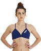 Góra od stroju kąpielowego Arena Solid Tie Back Top Navy/White