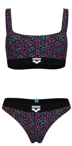 Arena Monogram Elastic Bikini Brallette Black/Multi Arena Monogram Elastic Bikini Brallette Black/Multi