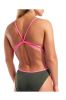 Arena Performance Lace Back Solid Dark Sage / Pink