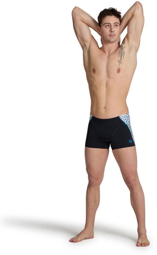 Męskie stroje kąpielowe Arena Planet Water Swim Shorts Black/White Multi