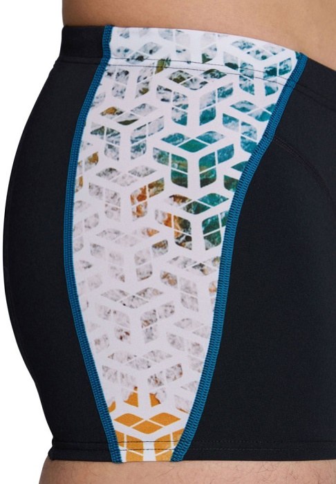 Męskie stroje kąpielowe Arena Planet Water Swim Shorts Black/White Multi