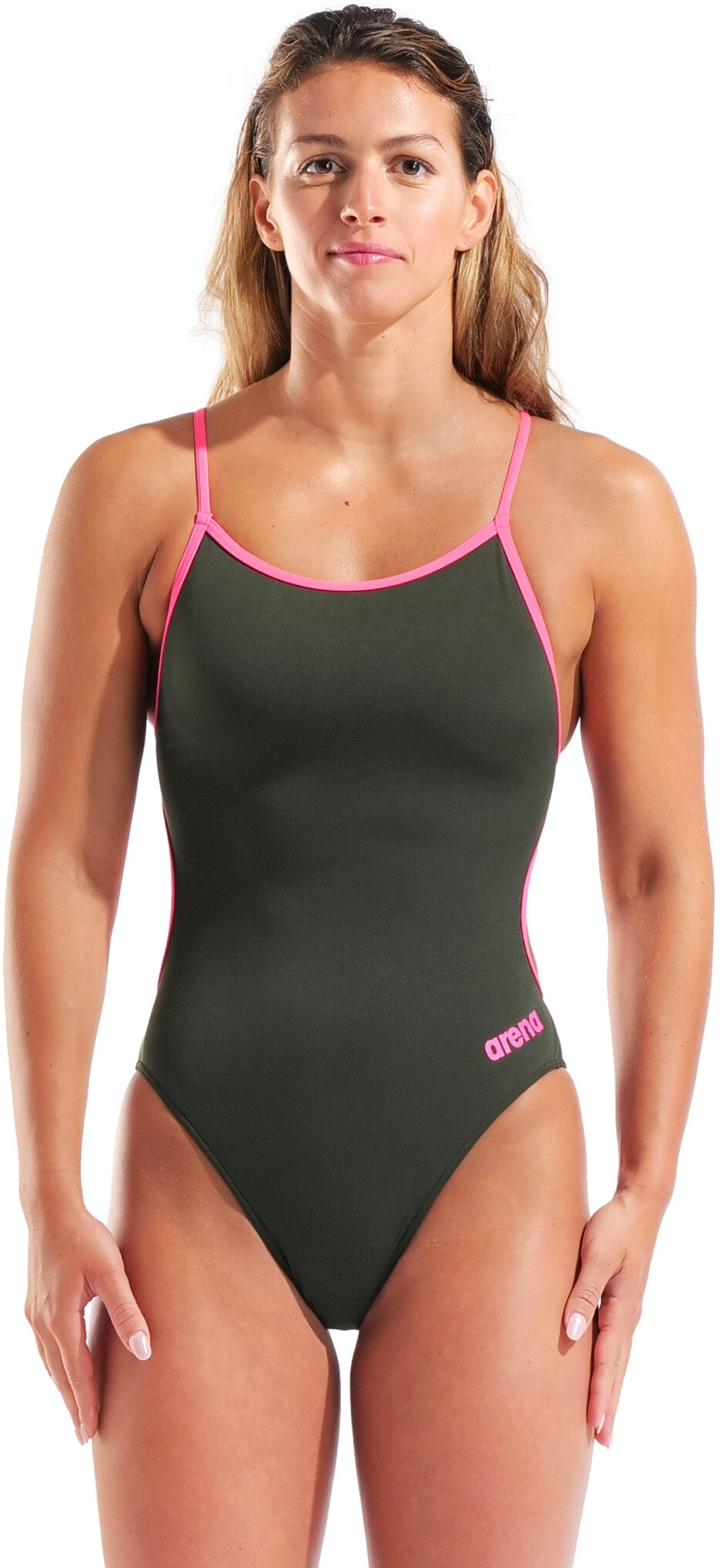 Arena performance lace back solid dark sage / pink xs - uk30